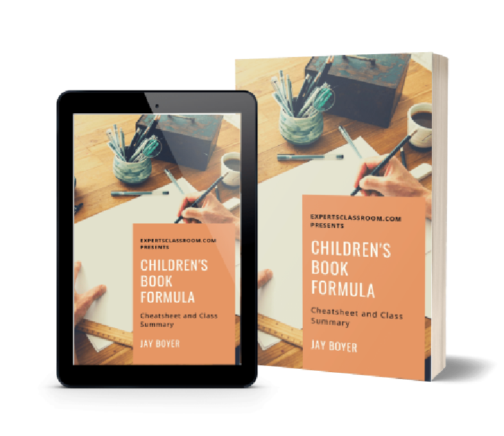 An iPad and a real book with text that says Children's Book Formula and Jay Boyer